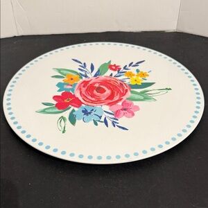 Pioneer Woman Melamine pink Floral 13" Presentation and Cheese Board cake plate